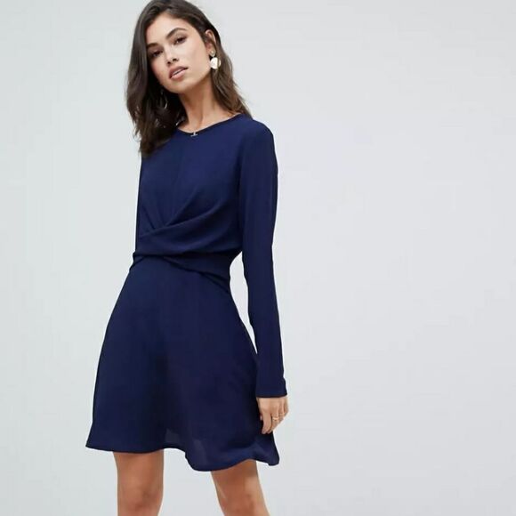 Boohoo Twist Waist Dress Sz 10 - Picture 1 of 9